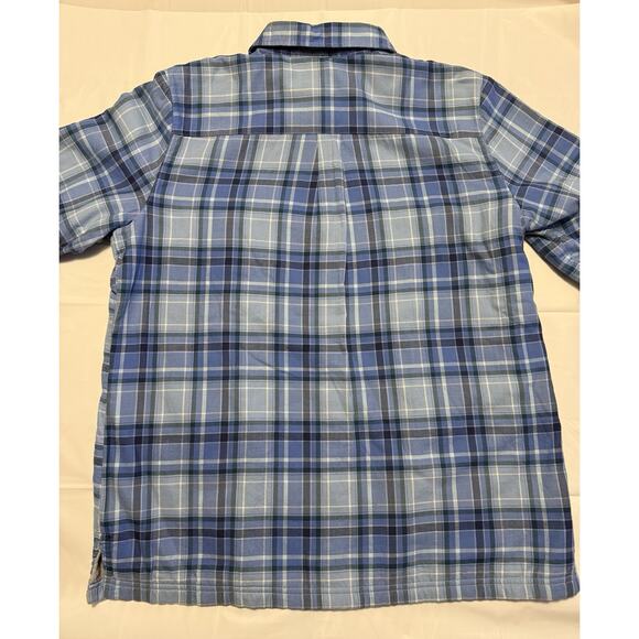 NWT - LL Bean Women’s Medium Fleece Lined Flannel Shirt Blue Button Front 285013 - Picture 7 of 10